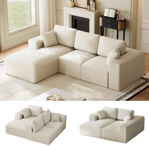 ONEMMLION 109" L-Shaped Cloud Boneless Couch Sofa by ONEMMLION