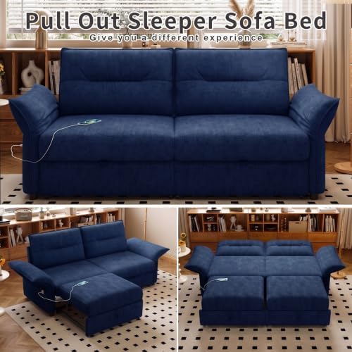 85" Convertible Queen Pull Out Sleeper Sofa Bed - Image 6