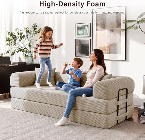 79" Convertible Sofa Bed, Boneless Sleeper Futon Couch - Image 2