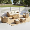 CHITA 6-Pieces Outdoor Wicker Furniture Set, Patio Conversation Set by Unknown