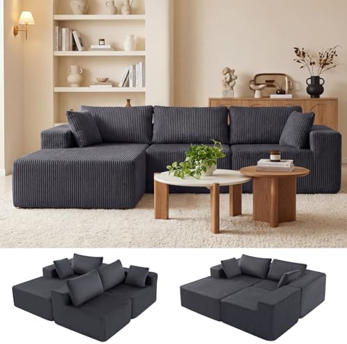 DUMOS 105" Modular Sectional Boneless Couch, Left Chaise L-Shaped Couch by DumosLifestyle