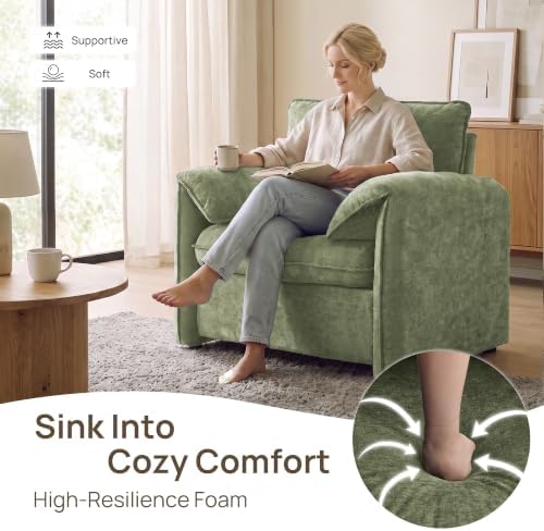 Oversized Accent Chair Set of 2, Comfy Reading Chair - Image 4