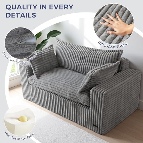 MAXYOYO Boneless Couch, 59-Inch Couch in a Box, Deep Loveseat - Image 4