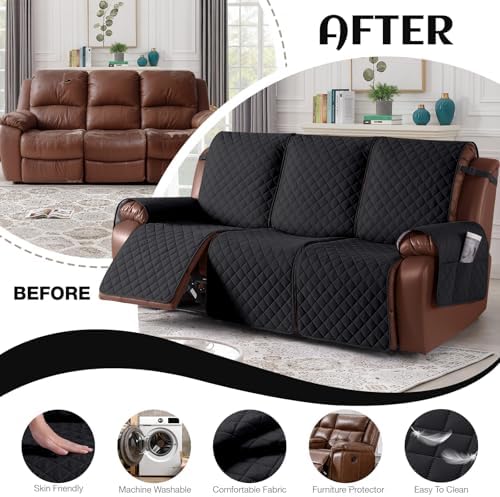 KinCam Waterproof Recliner Sofa Covers Washable, 3 Seater - Image 5