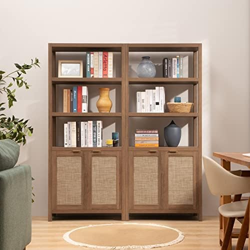 SICOTAS 71" Tall Rattan Bookshelf - Image 2