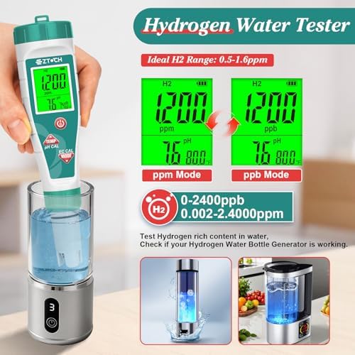 Pool Salinity pH Tester Hydrogen Water Tester, 7 in 1 pH Salt ORP - Image 4