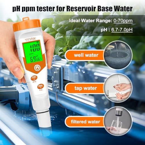 YINMIK pH Meter for Hydroponics, 4 in 1 PPM EC Meter for Plant Nutrients - Image 4