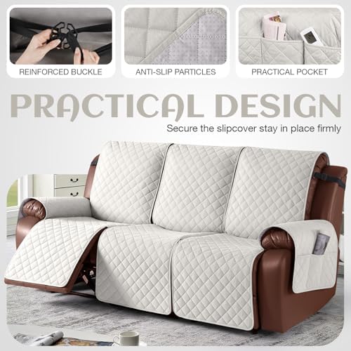 KinCam Waterproof Recliner Sofa Covers Washable, 3 Seater - Image 4