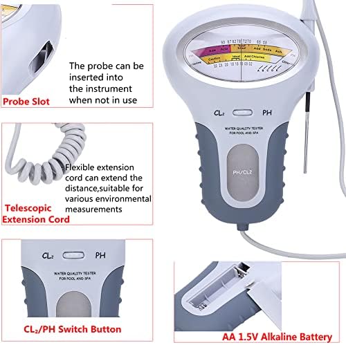 Digital Water Tester, Handheld CL₂ Level Meter Tester 2 in 1 Water Quality - Image 7