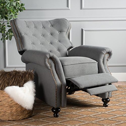 Christopher Knight Home Momo Wingback Recliner Chair, Upholstered Manual Push - Image 4