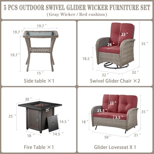 Belord 5 Pieces Patio Furniture Set - Image 3