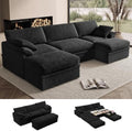 Boneless Couch with Storage, 48.6" Extra Deep-High Seat Modular Sectional Sofa by LOOFRA