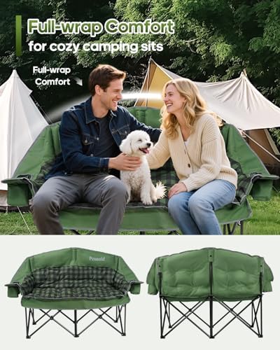 Padded Double Camping Chair Loveseat Oversized Camping Couch - Image 3