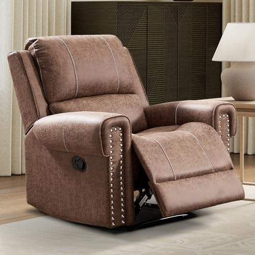 EBELLO Manual Single Recliner Chair, Faux Leather Reclining Chair - Image 6