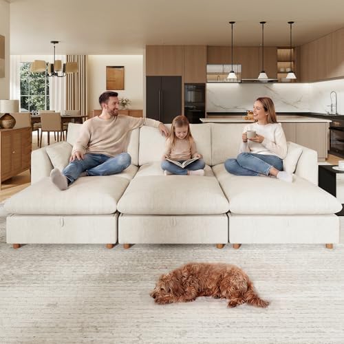 WorthFurni Oversized Modular Sectional Sofa, Comfty 6 Seat Modular Sofa - Image 3