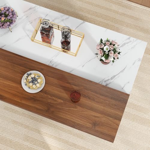 Gyfimoie 63" Large Imitation Marble Bar Table, Island Table - Image 6