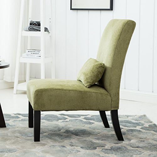 Roundhill Furniture Pisano Spring Green Fabric Armless Contemporary Accent Chair - Image 5