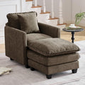 30'' Cloud Single Couch with Ottoman, Cloud Sofa with Throw Pillow, Modern 1 by HOCAT