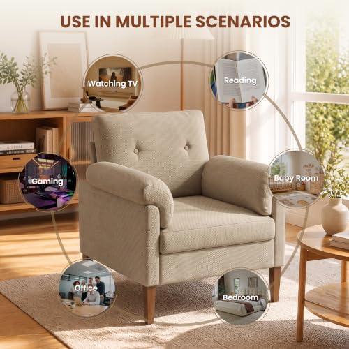 Accent Chairs Set of 2, Modern Upholstered Corner Chair - Image 6