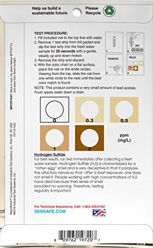 Industrial Test Systems 481167 WaterWorks Hydrogen Sulfide Water Test Strips - Image 2