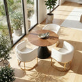 HNY Mid Century Modern Upholstered Barrel Dining Chairs by HNY