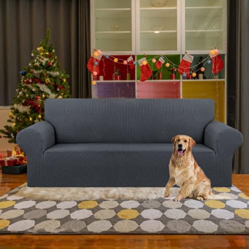 KEKUOU Stretch Couch Covers for Sofa, 3 Cushion Couch Slipcover - Image 2