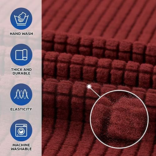KEKUOU Stretch Chair Sofa Slipcover, Single Couch Cover, Dark Red - Image 3