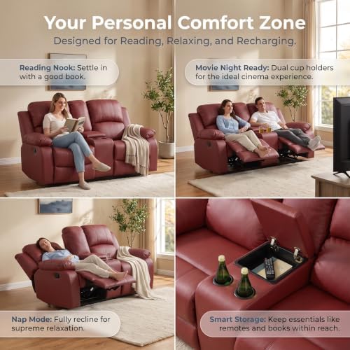 Leather Recliner Sofa Set，Leather Reclining Couch - Image 3