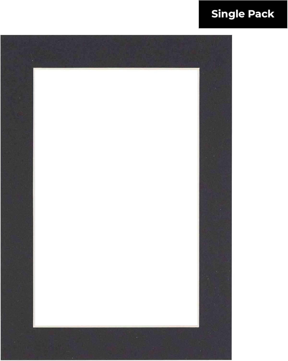 Poster Palooza 8.5x11 Mat Bevel Cut for 7x9 Photos - Acid Free Black Precut Matboard - For Pictures, Photos, Framing - 4-ply Thickness