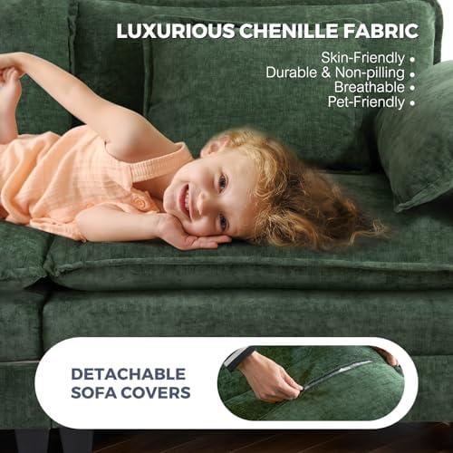 ELUCHANG 153" Oversized Modular Sectional Sofa, Comfy Chenille Cloud Couch - Image 4