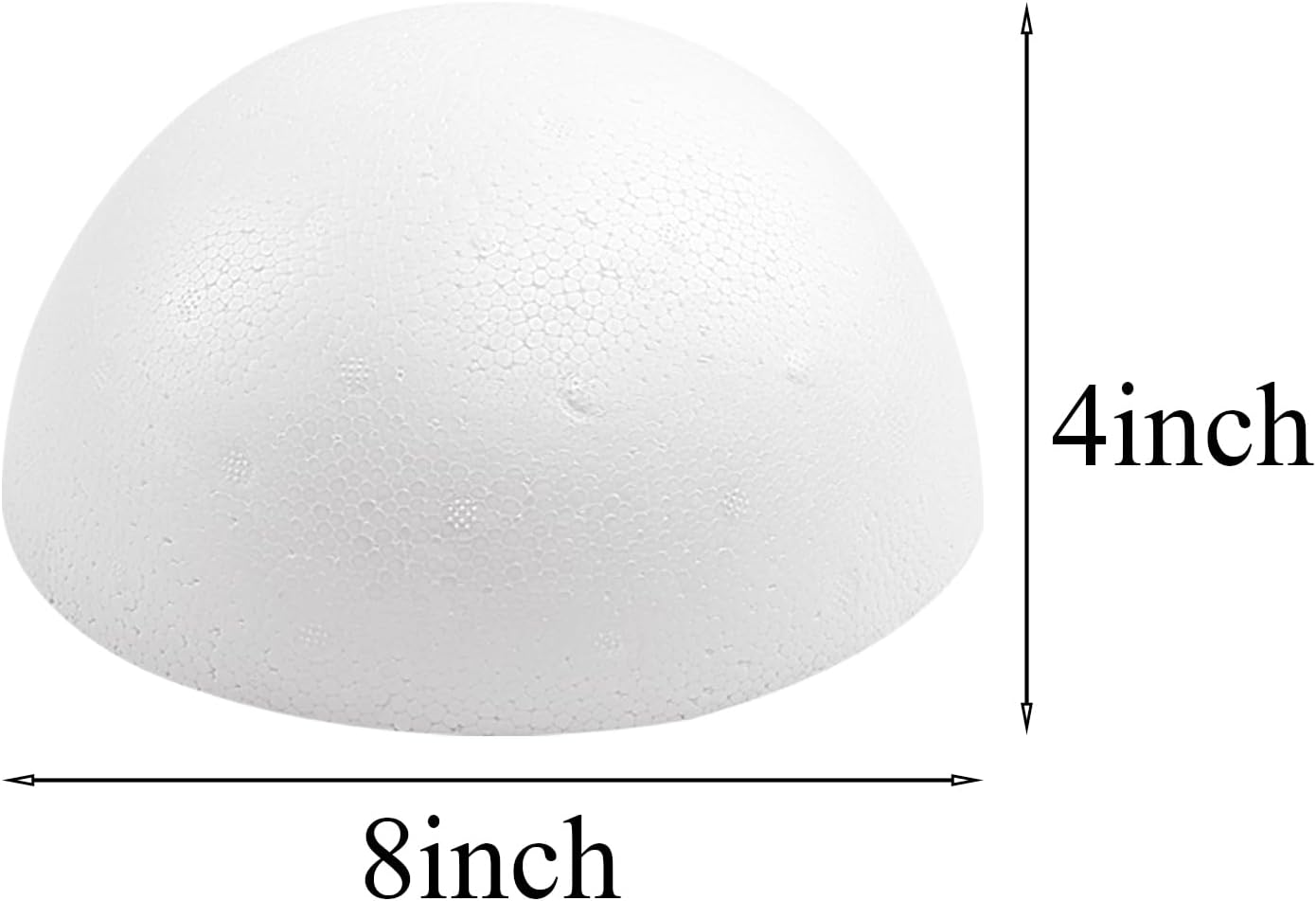Crafjie 4PCS 8 Inchs White Foam Balls Half Round Polystyrene Half Foam Balls Craft Supplies Hemispherical Christmas Craft Ballfor DIY Home Craft Project and Art Decoration
