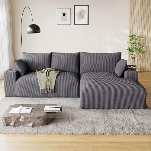 ONEMMLION 113" L-Shaped Cloud Boneless Couch Sofa by ONEMMLION