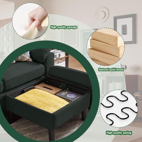 79" Convertible Sectional Sofa Set, Modern Linen Small L Shaped Couch - Image 3