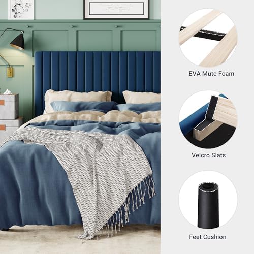 Allewie Full Bed Frame, Velvet Upholstered Platform Bed - Image 5