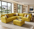 ABCASA Oversized Modular Sectional Sofa Yellow, L-Shaped Convertible Couch by ABCASA