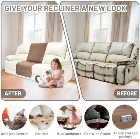 Waterproof Sectional Reclining Couch Covers L Shaped Recliner Sectional Sofa - Image 7