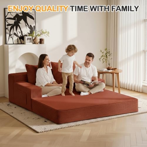 Erament Convertible Sofa Bed, Loveseat Folding Floor Futon Sleeper Sofa Couch - Image 5