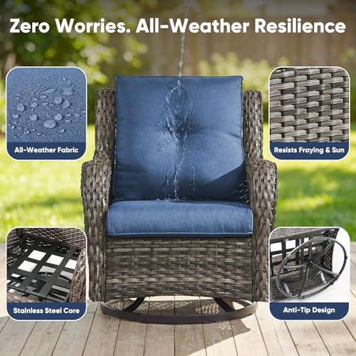 Belord 13 Piece Wicker Patio Furniture Set, Outdoor Swivel Rocker Chairs Set of - Image 5