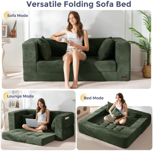 MAXYOYO Folding Sofa Bed, Convertible Boneless Loveseat Couch - Image 3