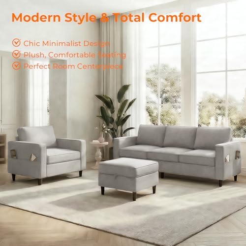 ijuicy 2PCS Sectional Sofa Set, 4 Seat Couch Set - Image 4