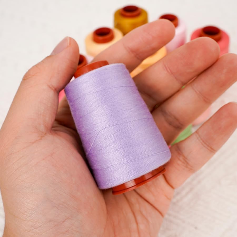12PCS Sewing Thread Kit 30wt Spools,12 Colors,Assorted Colors Each 800 Yards of Polyester Threads for Sewing Hand and Machine,Stitching, Quilting, Serger (ZH-800YARDS-3ZH)
