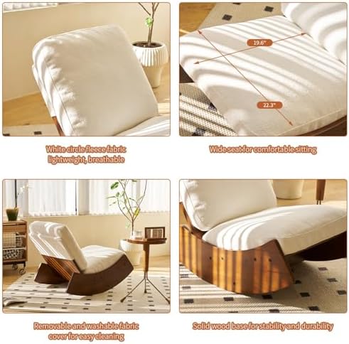 Armless Rocking Lounge Chair, Upholstered Glider Chair - Image 5
