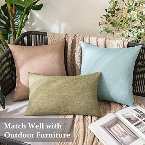 MIULEE Decorative Outdoor Pillow Covers Christmas Euro 26x26 Dark Green - Image 5