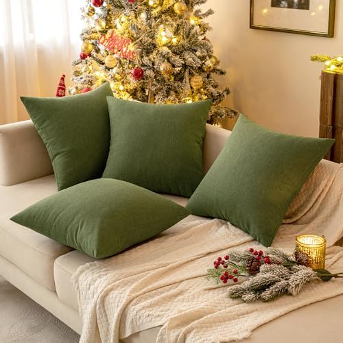 MIULEE Decorative Outdoor Pillow Covers Christmas 18x18 Dark Green - Image 7