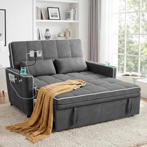 54'' Sleeper Sofa, Convertible Sofa Bed by tiramisubest