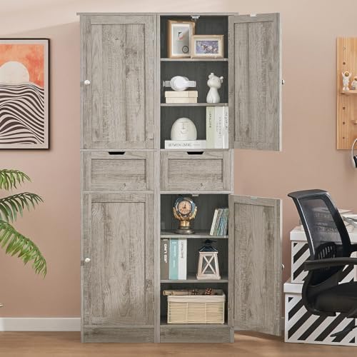 Iwell 66.9" Tall Bathroom Storage Cabinet - Image 4