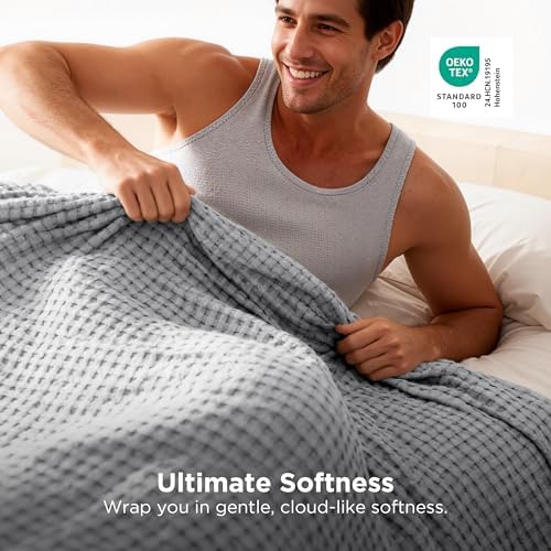 Bedsure Cooling Waffle Blanket for Hot Sleepers - Image 4