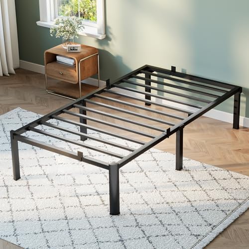 Twin Bed Frame, 14 Inch Heavy Duty Steel Platform, Noise-Free by CozyCity