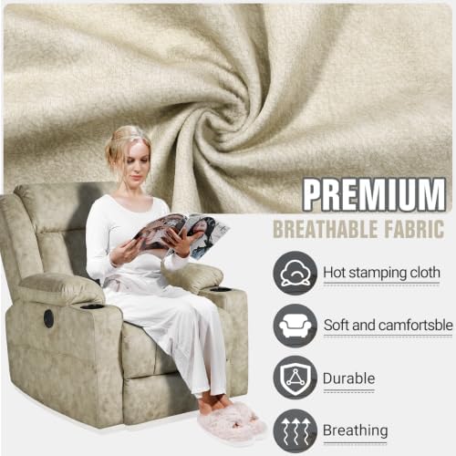 LAFWELL Retro Rocking Recliner Chair, Massage Rocker Recliner Chair - Image 5