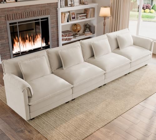 ELUCHANG 153" Oversized Modular Sectional Sofa, Comfy Chenille Cloud Couch by ELUCHANG